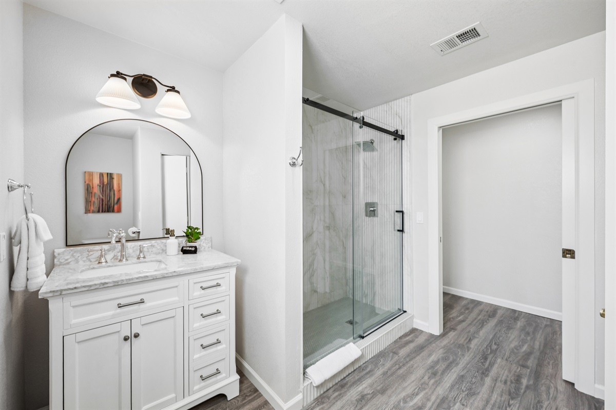 The 3rd full bathroom is spacious and clean