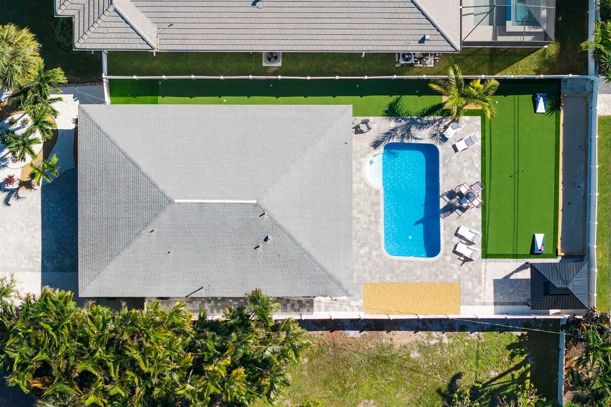 areal picture of the house