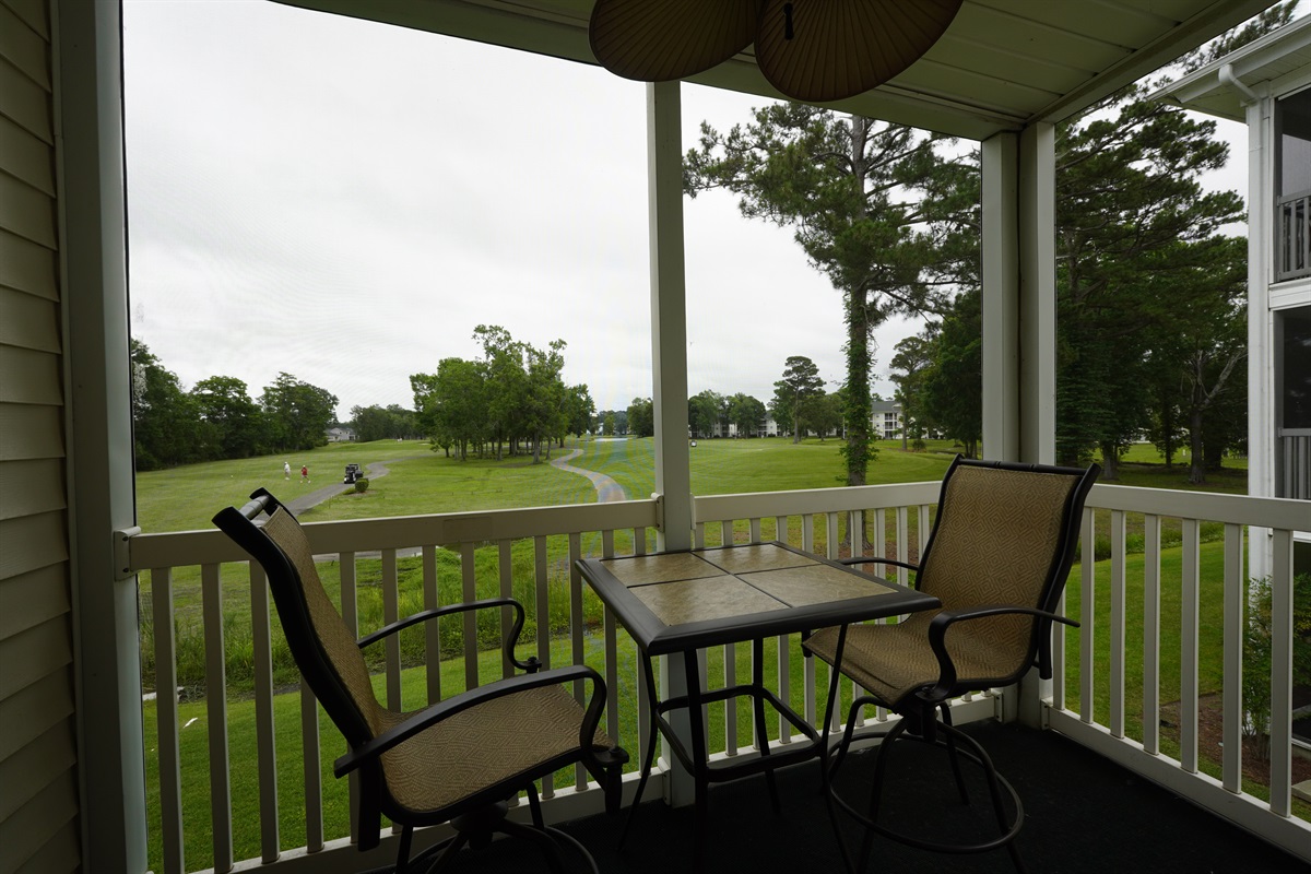 Table and chairs set up...perfect for morning coffee