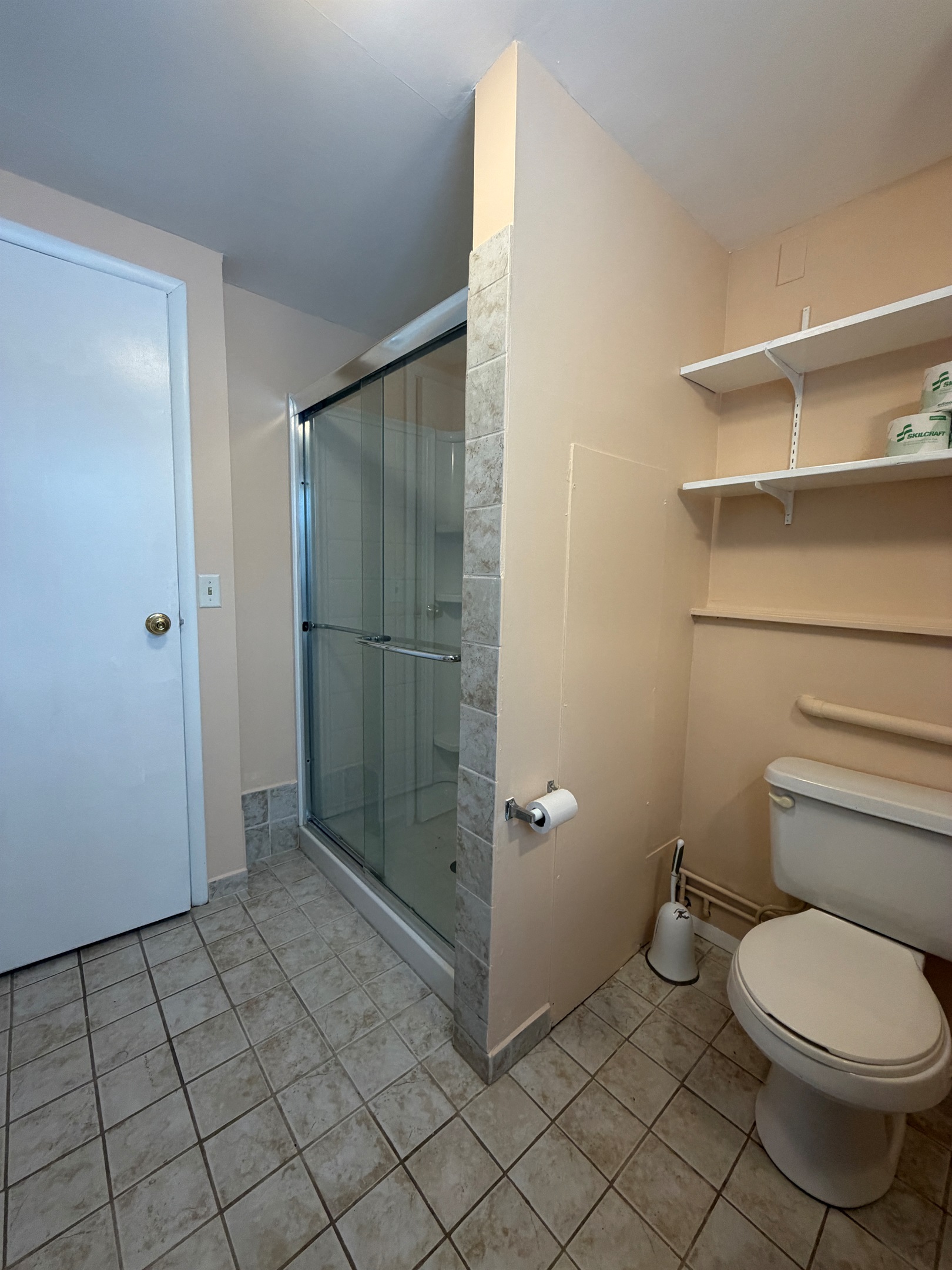 Lower level bathroom with shower and laundry