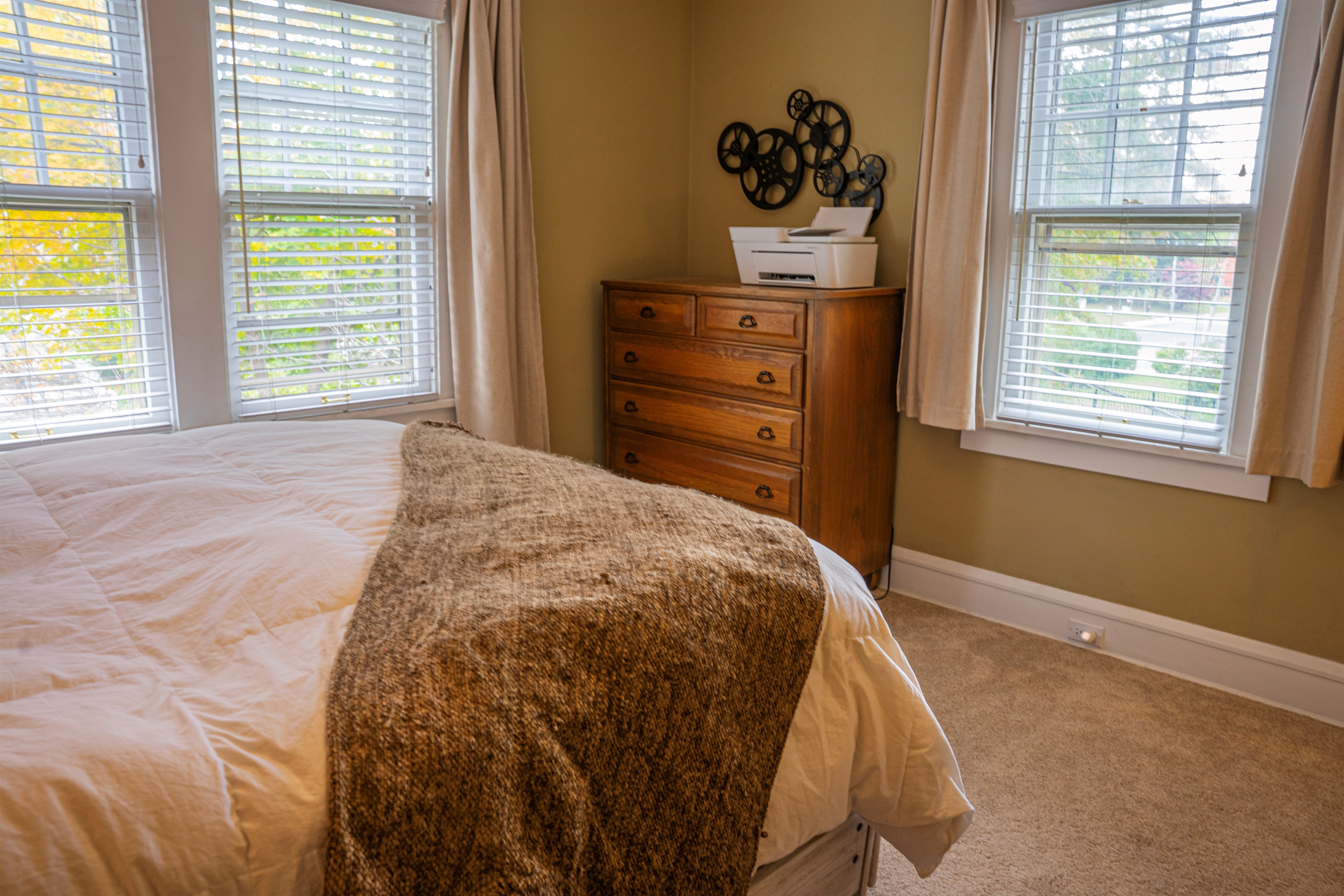 Bedroom #1:  Full Size Dresser and Blackout Curtains