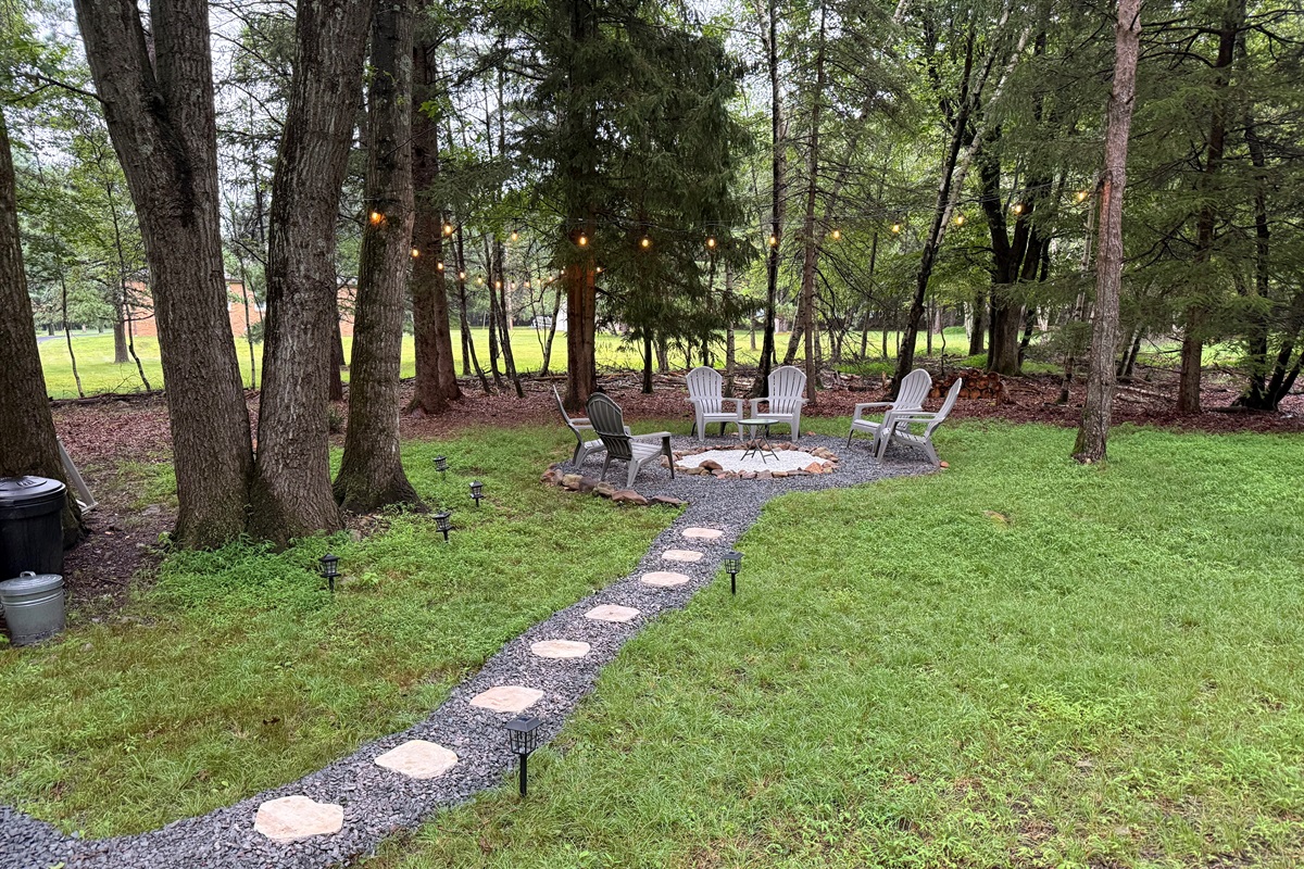 Connect with Nature Seating - Unfortunately fire pits are not allowed - "Work in progress" will be adding more and upgrading soon.