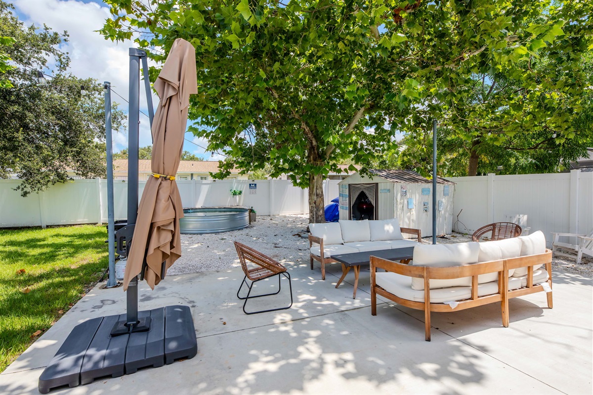 Comfortable outdoor area with Shade