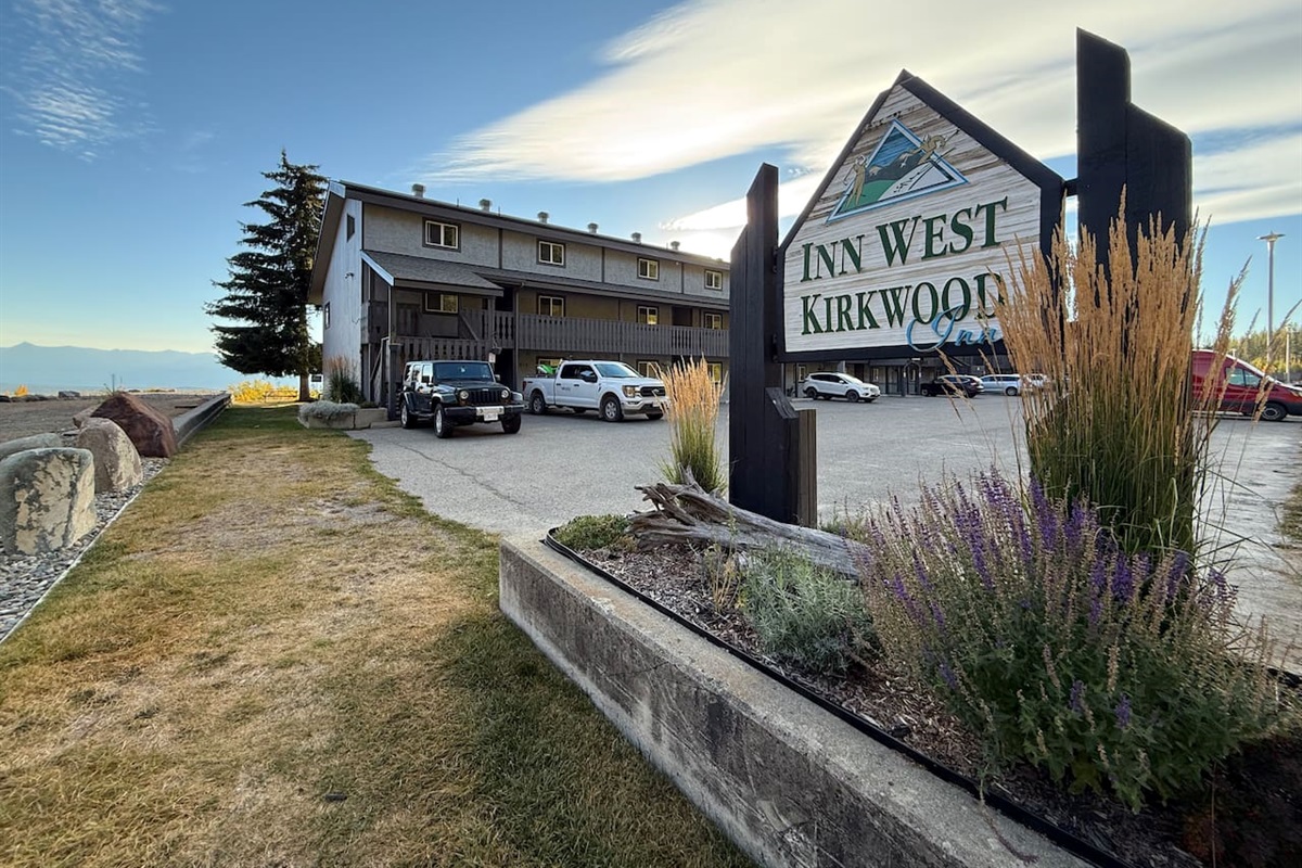 You’ve arrived when you see the Inn West Kirkwood sign. Unit 835 is in the townhouse building just behind the sign. The stairs in the middle of the complex are the closest and most convenient route to reach your private entrance.