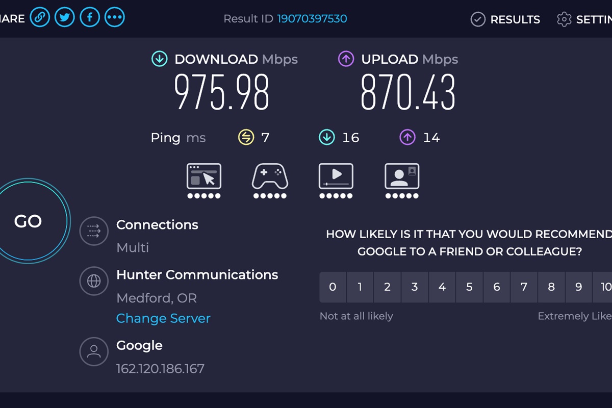 High-speed internet,1 Gig internet for all of your work teleconferencing needs.
