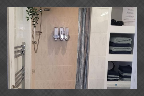 Newly remodeled bathroom shower