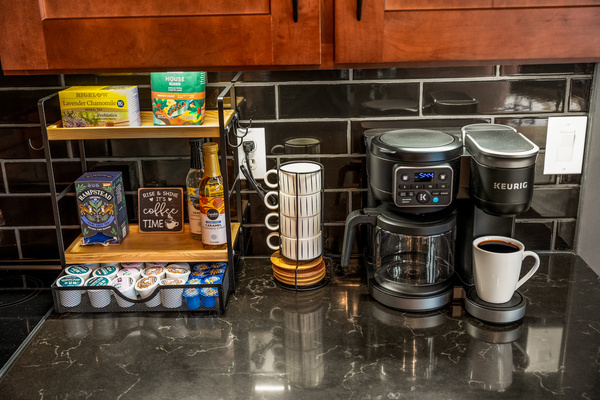 Start your morning off with a cup of coffee on the patio.  We have drip and plenty of K cups
