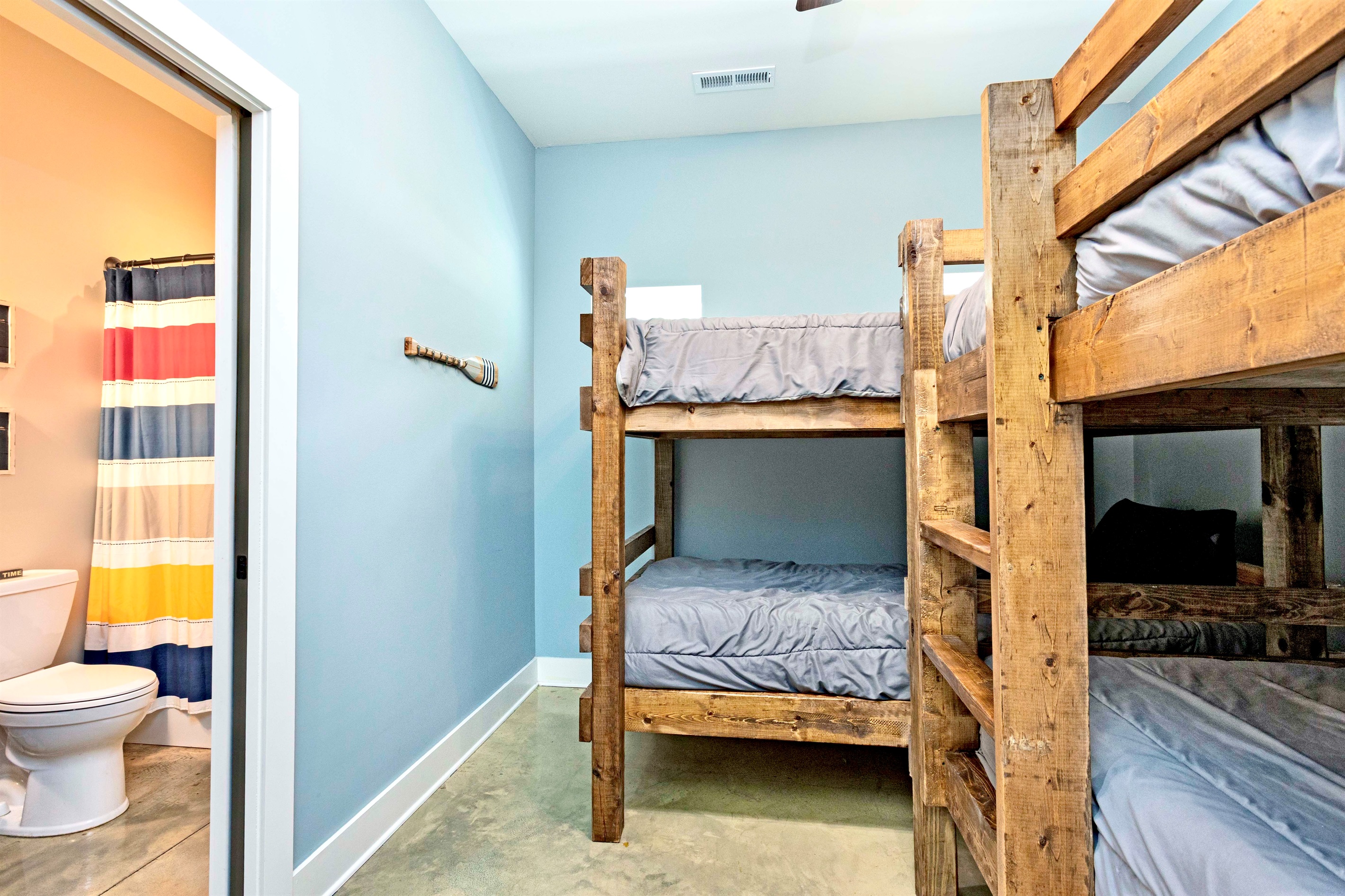 Downstairs, 2 bunk beds consisting of 4 Twin XL beds.