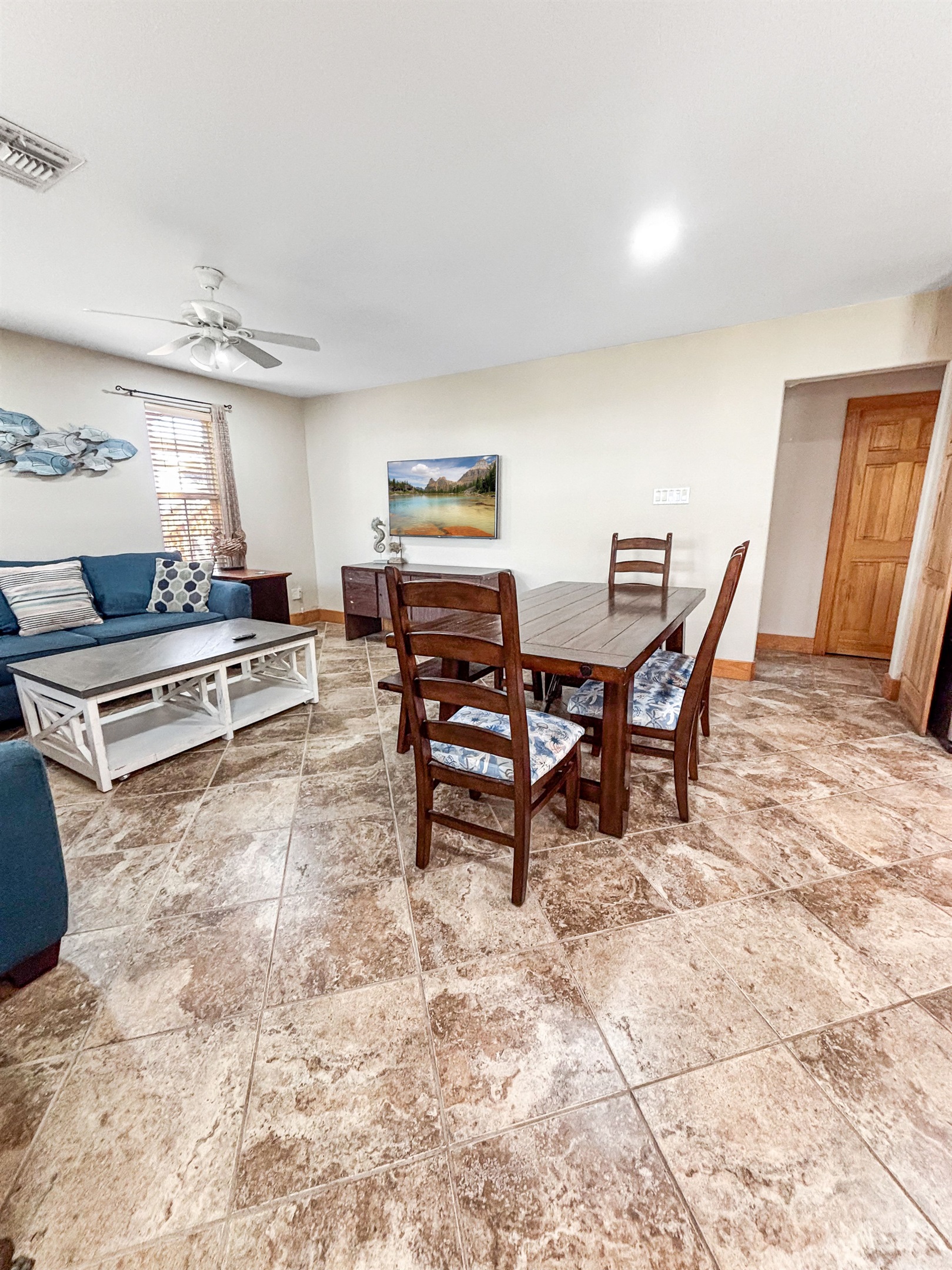 Open concept living dining