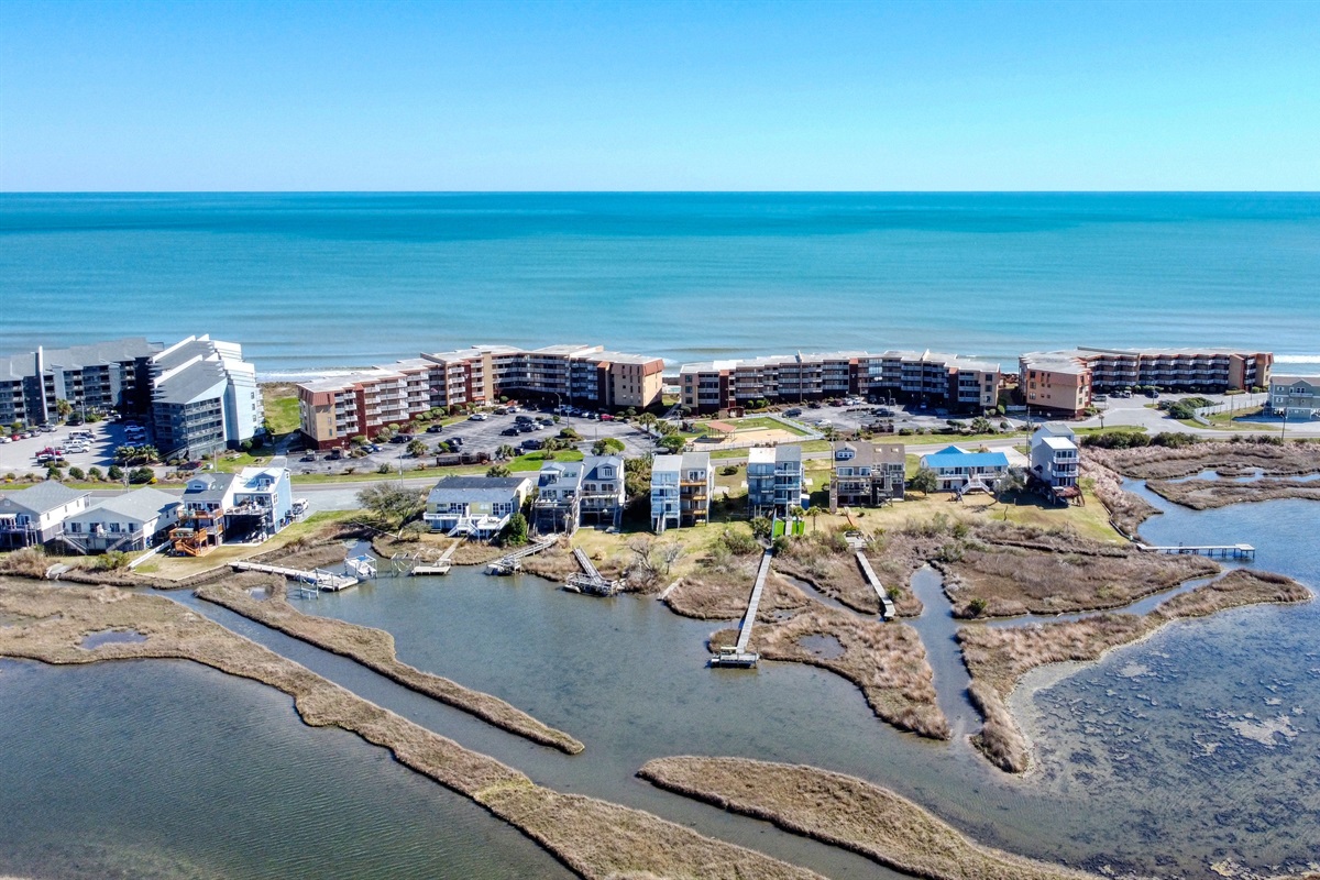 Overlooking the sound, Topsail Dunes community and the ocean