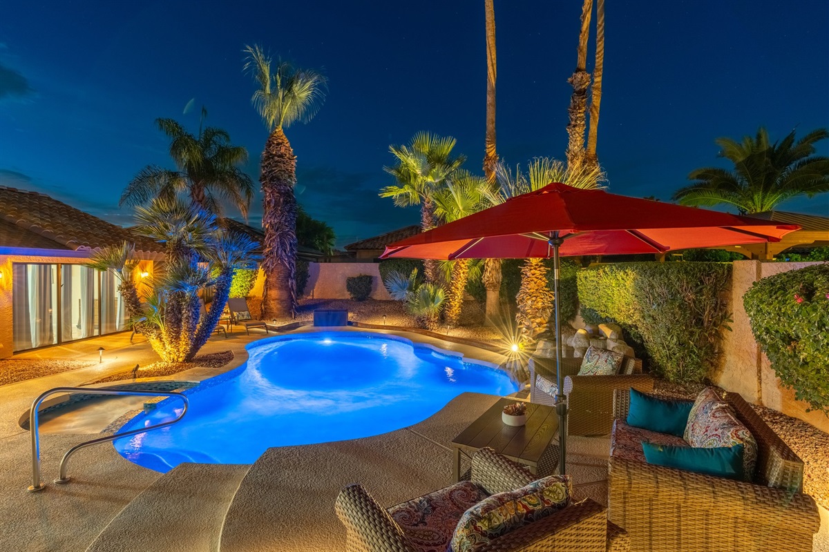 Day or night, our backyard is sure to please.