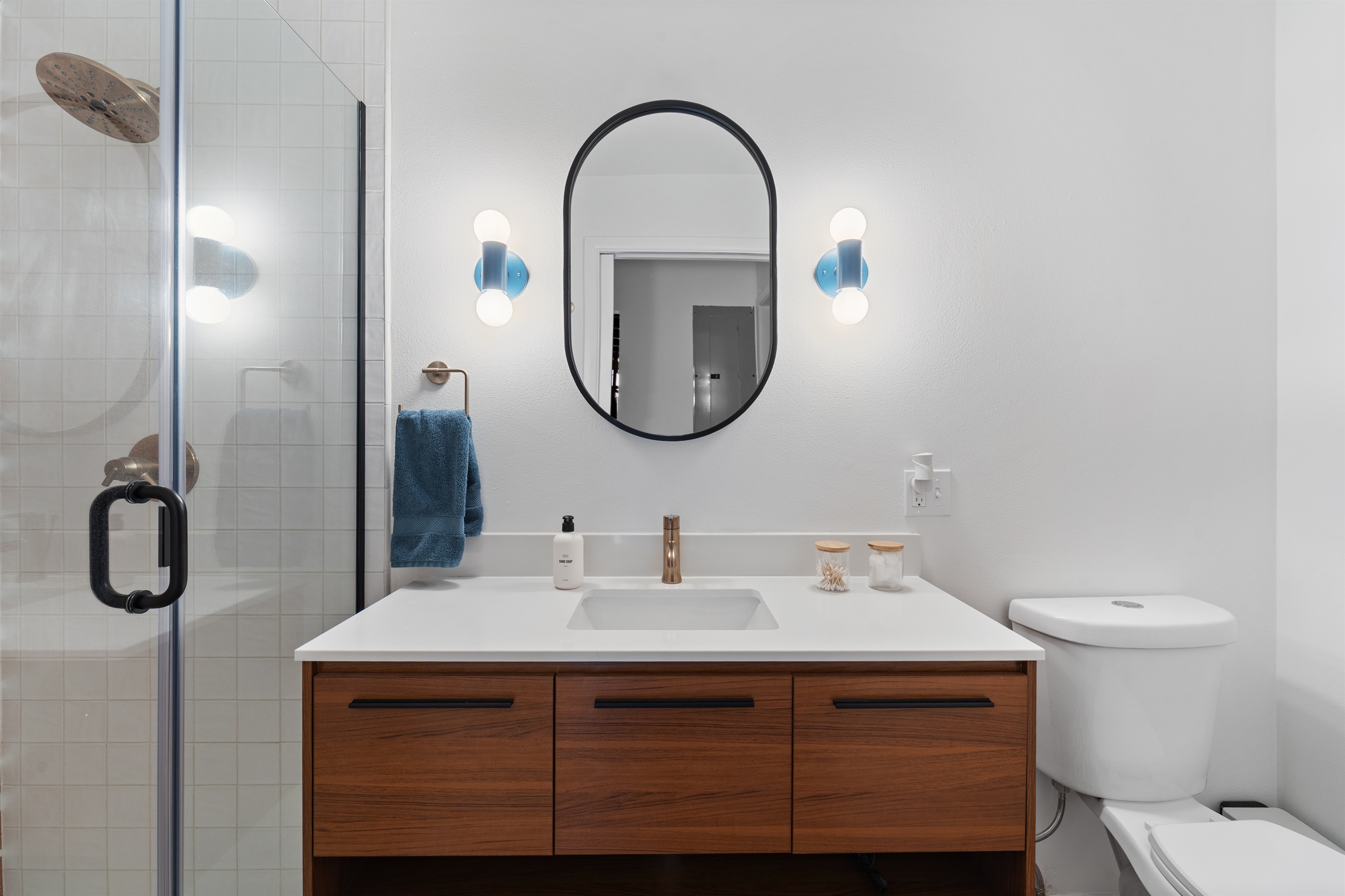 Bathroom w/walk in shower, main floor. 