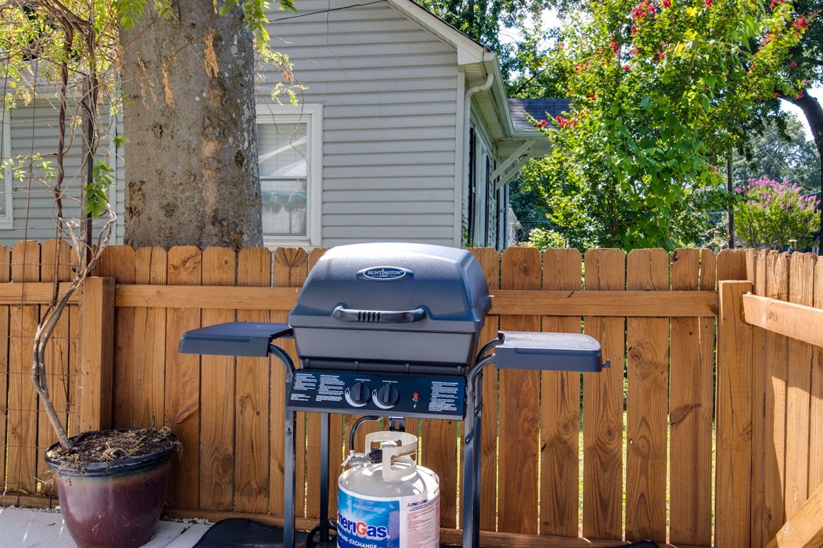 Fire up the propane grill for easy outdoor cooking.
