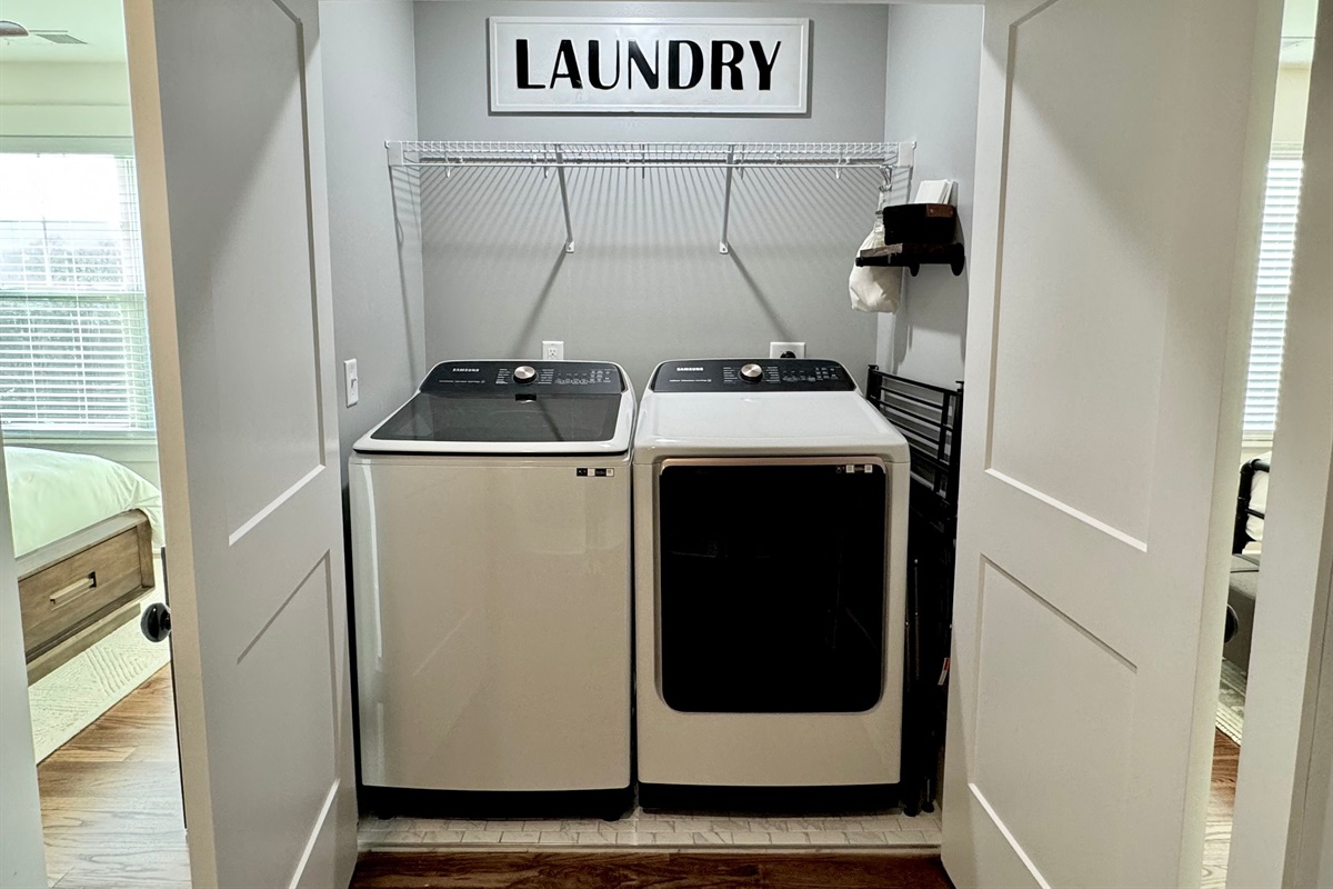 Guests have access to the laundry room, located on the 3rd floor between the two queen bedrooms.
