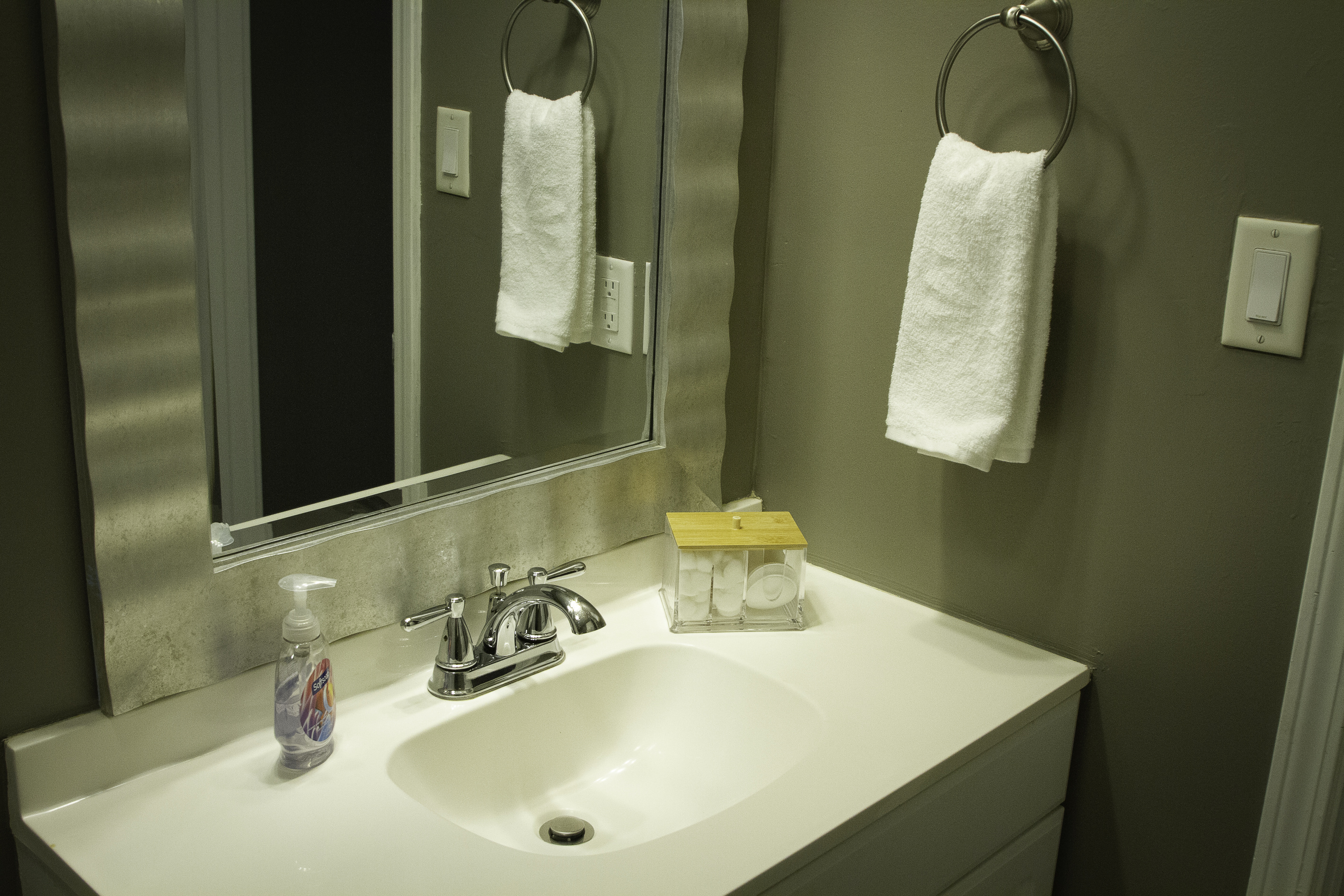 A panned out view of the sink area
