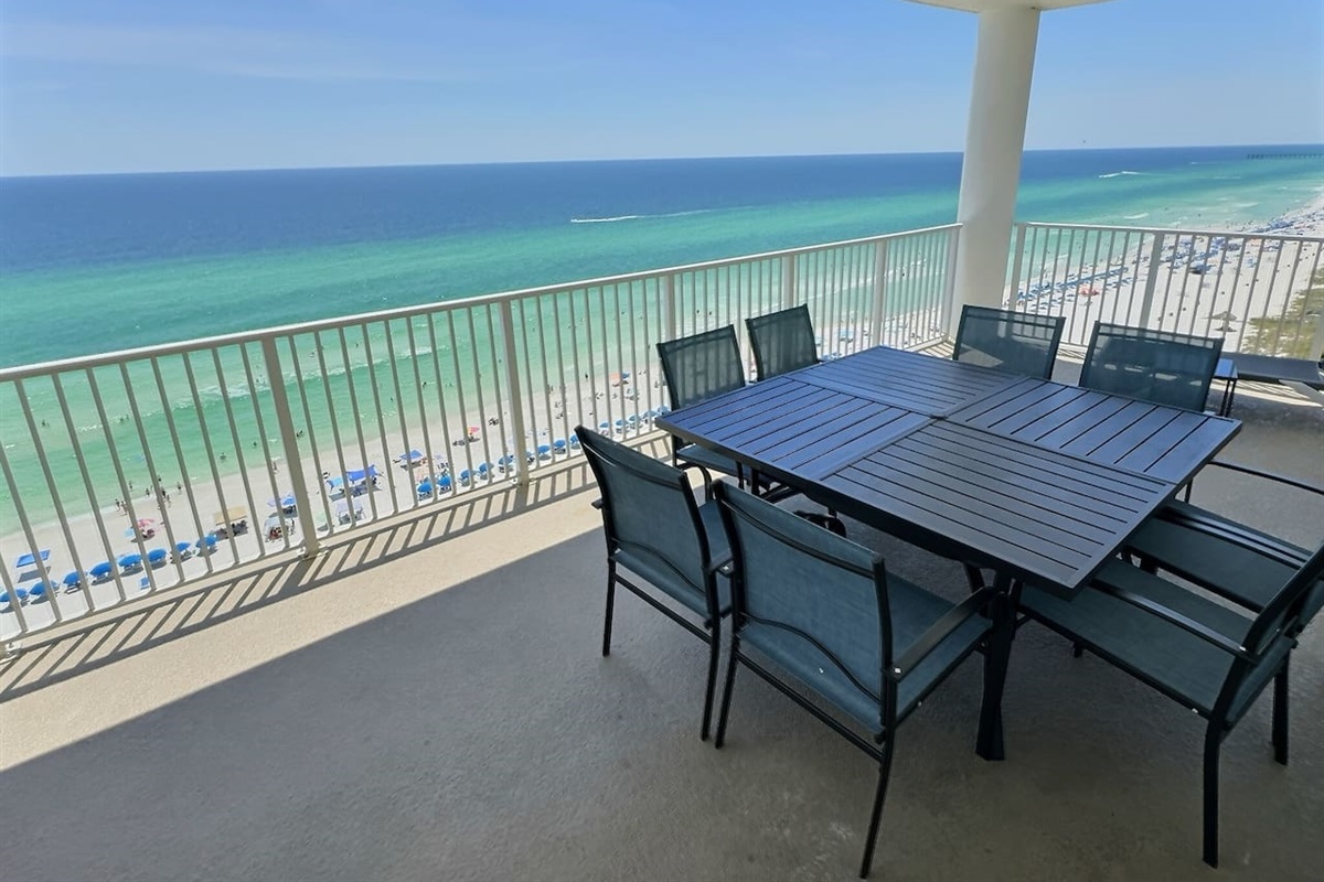 Spacious large balcony to enjoy the sunsets