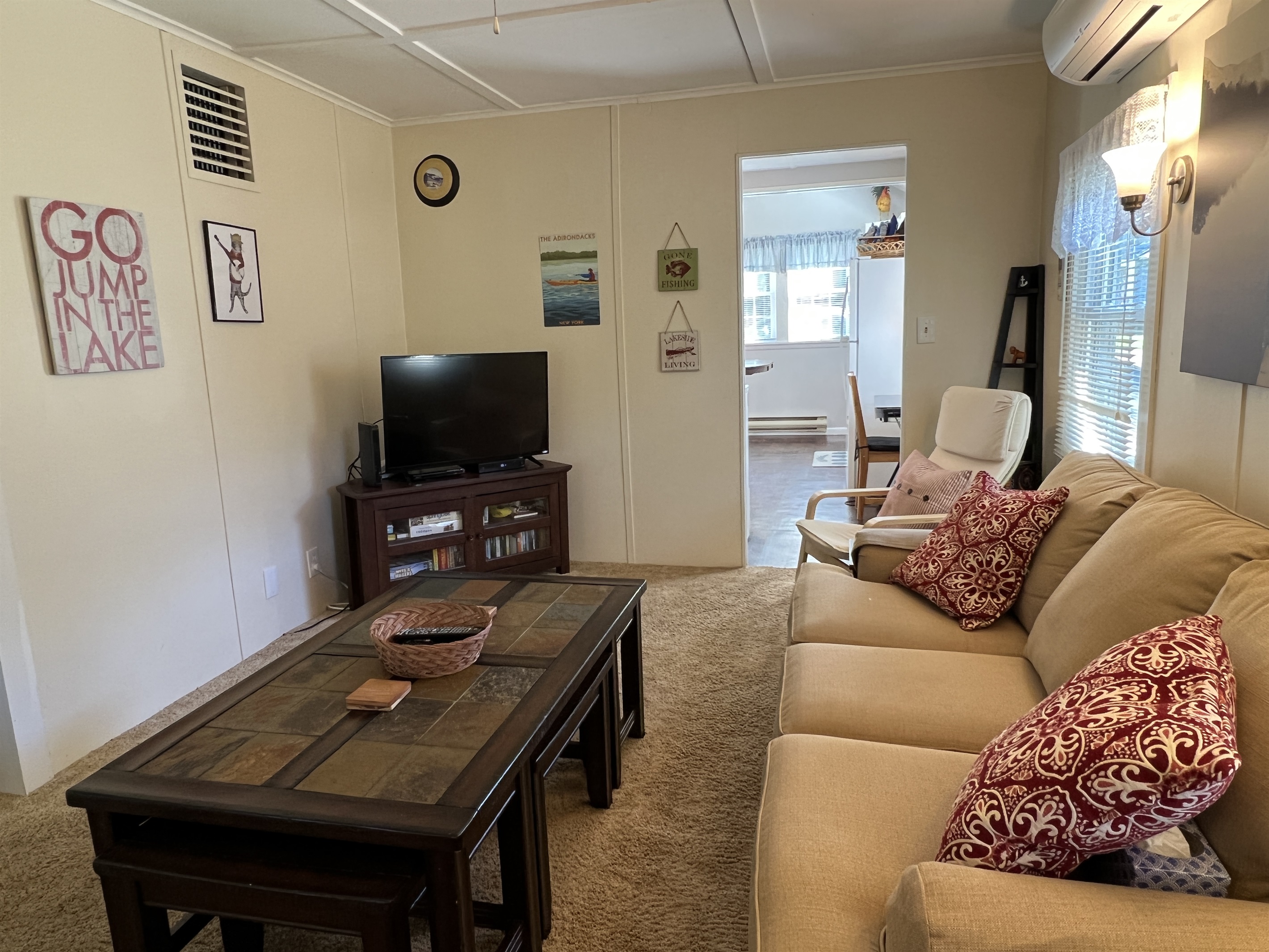 Living room into kitchen