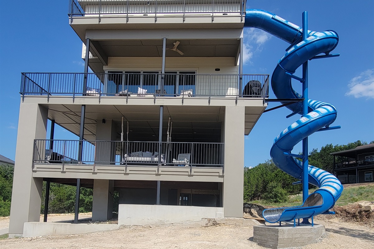 Our 4 story slide!   View point from the volleyball court