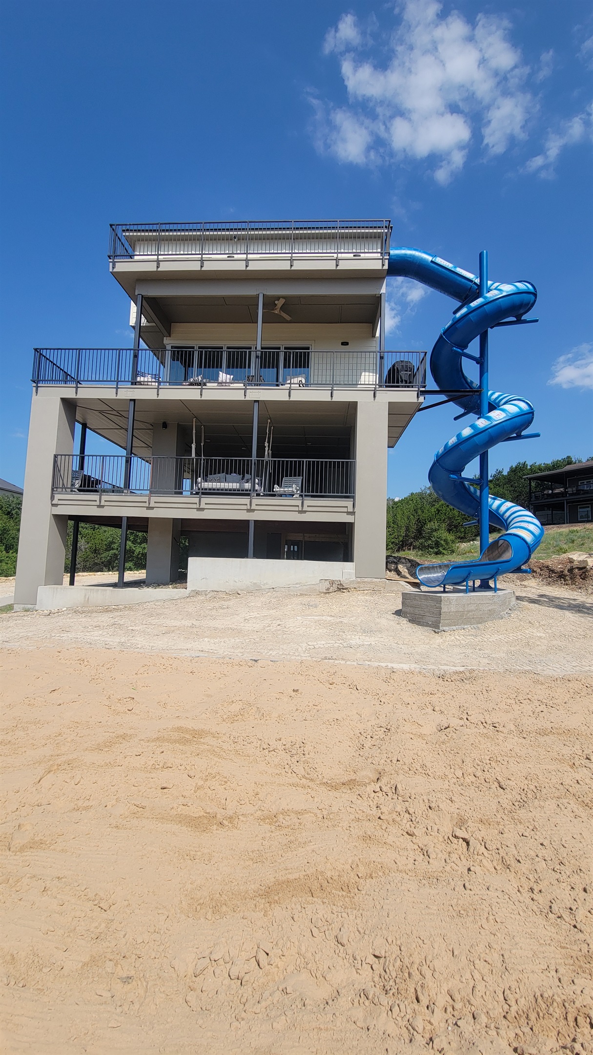 Our 4 story slide!   View point from the volleyball court