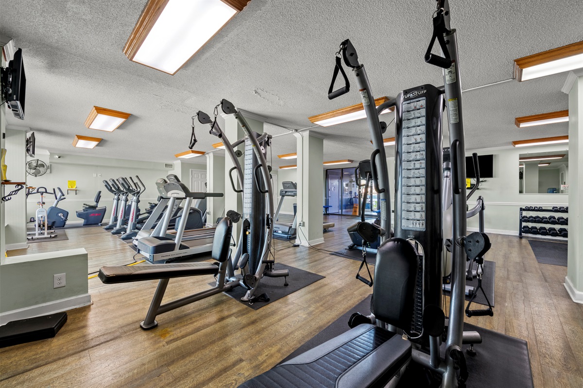Keep your beach vibe strong with a full workout in the on-site fitness center, just steps from the shore.