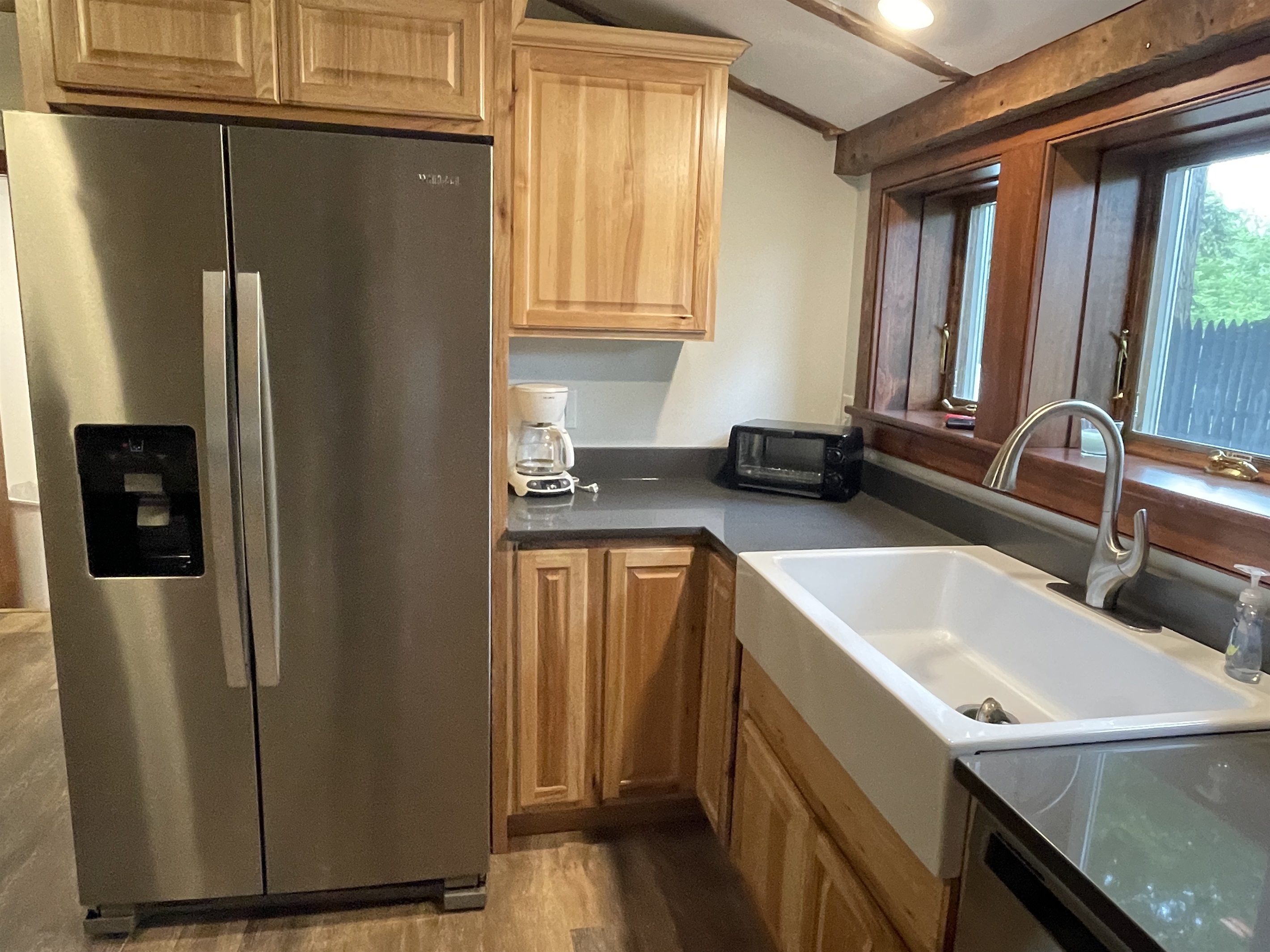 Renovated kitchen with stainless appliances