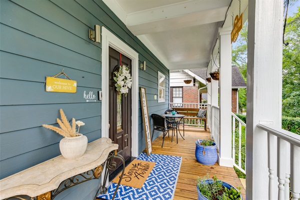 Step onto our charming front porch and feel instantly at home. The perfect spot to sip coffee, and wave to friendly neighbors.
