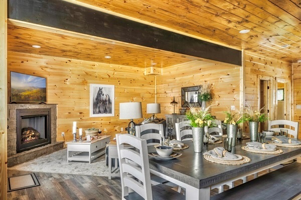 Elegance meets functionality in this well-designed kitchen, complete with a large dining table, an Insta Pot, and modern amenities to ignite your culinary creativity.