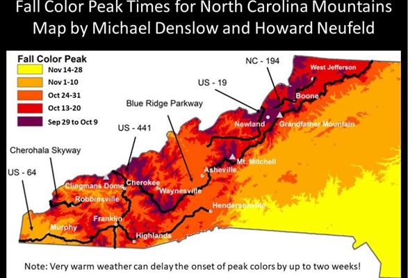 2025 Fall Color Peak Estimates! You can usually see colorful leaves from late September to mid October @ WishYouWereHere7Devils!