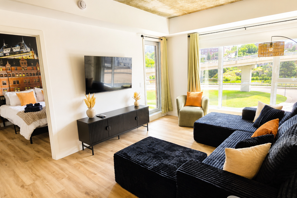 Living room with 55 inch Smart TV