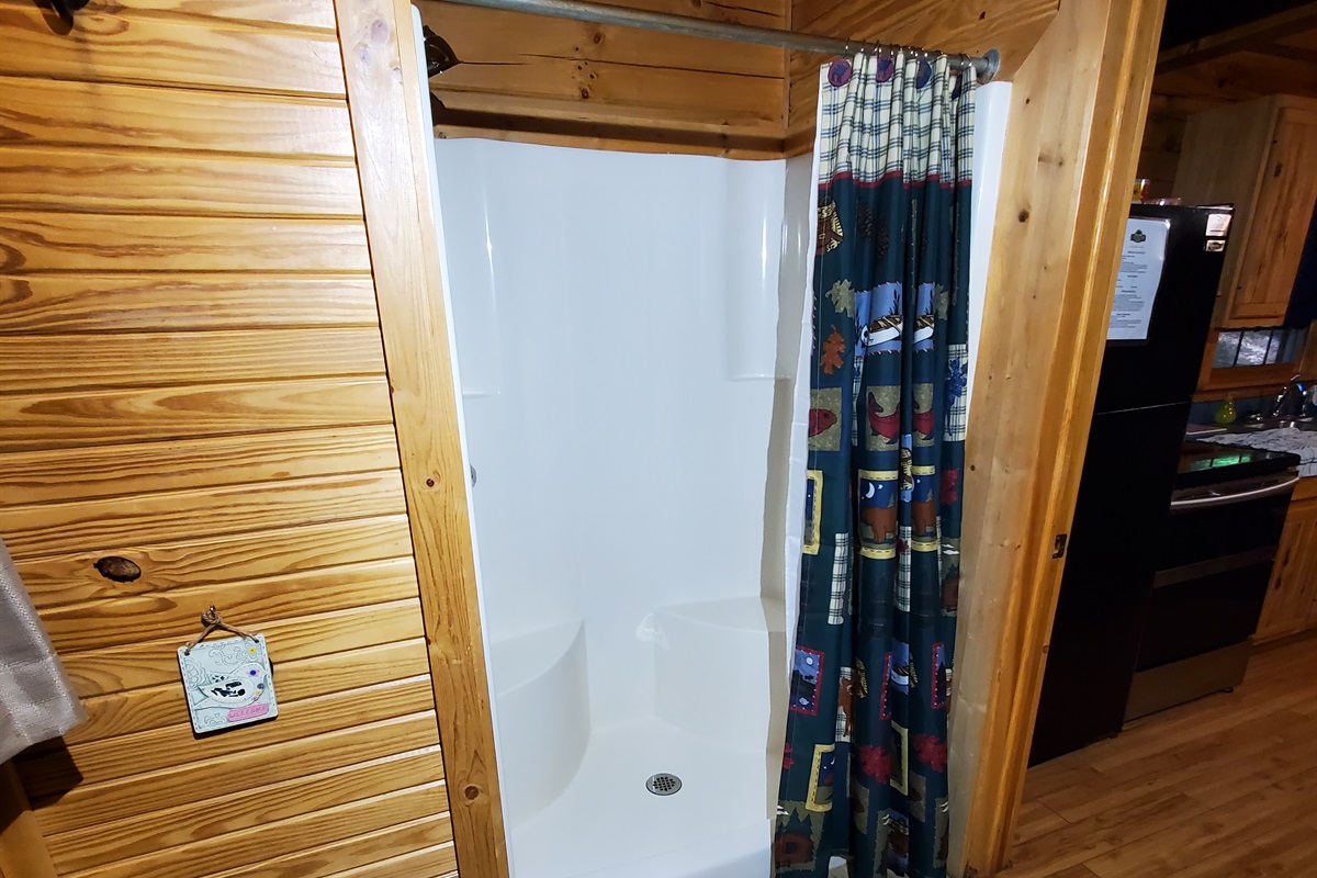 Our bathroom includes a walk-in shower.