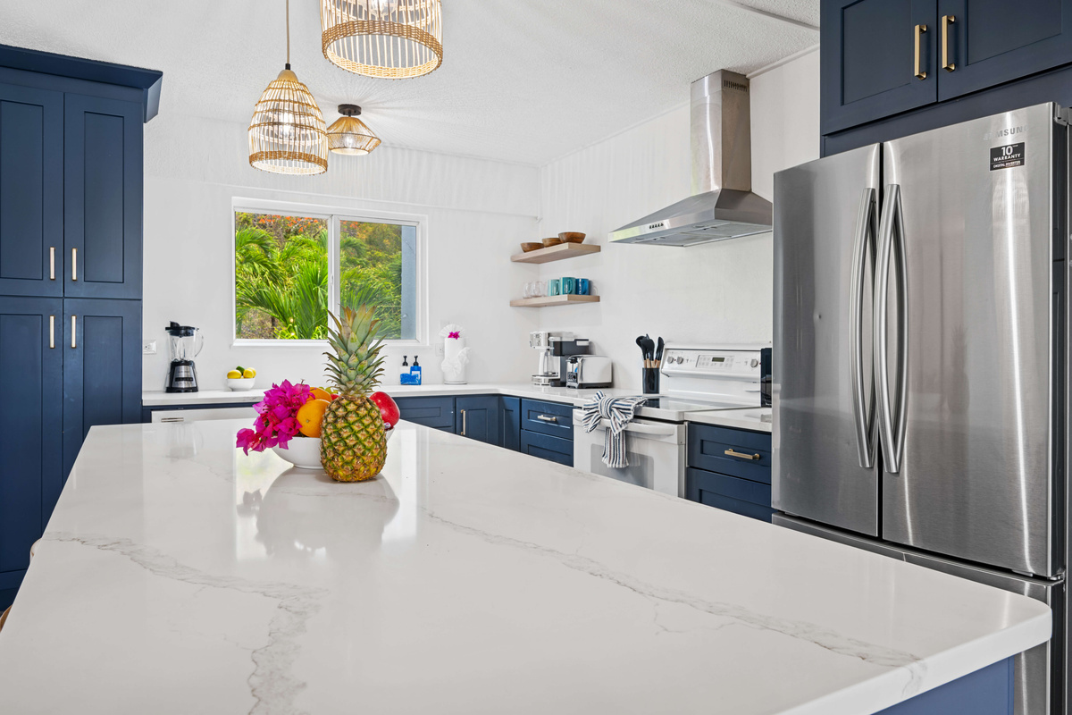 Bright, functional, and fully stocked for everything from morning coffee to family dinners.