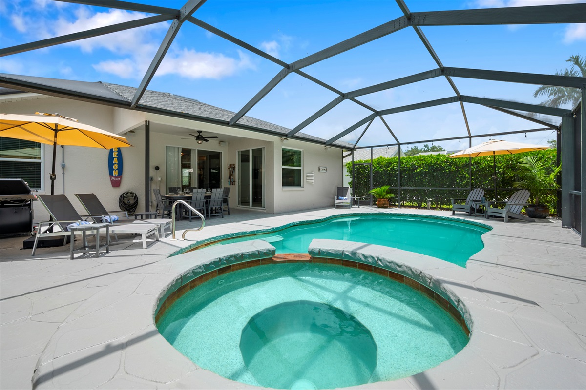 Grab a chair, pop the umbrella, and claim your sunny spot by the pool
