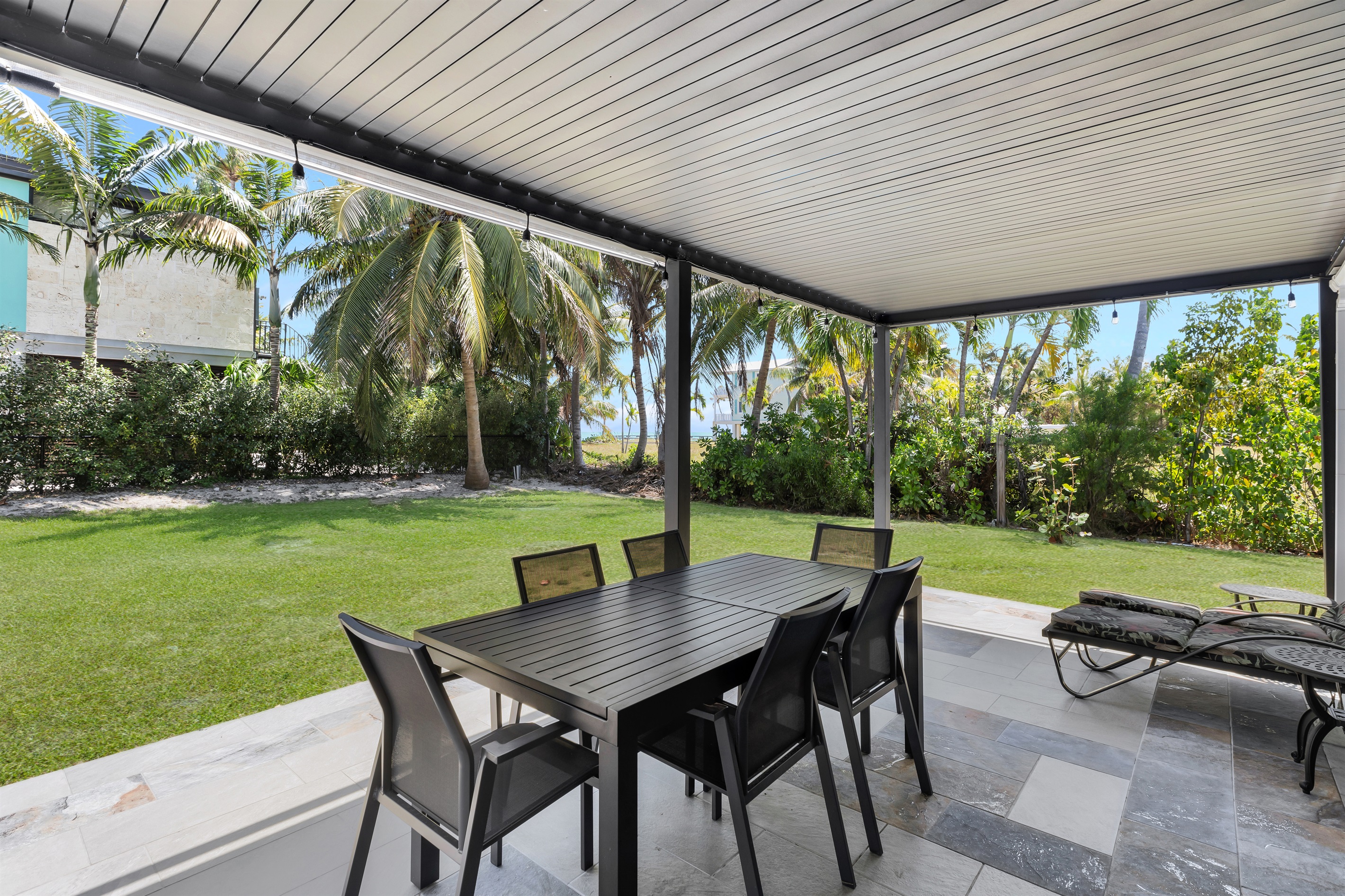 Outdoor dining and lounge area