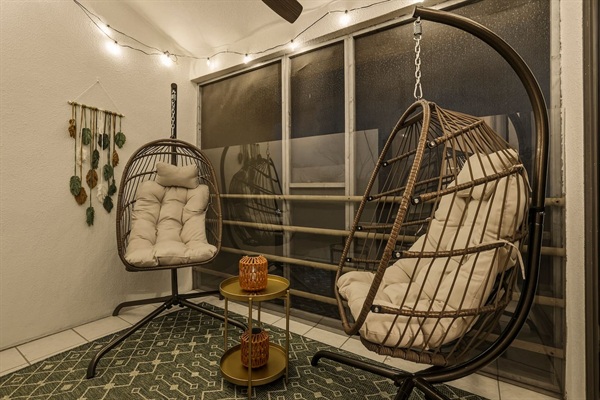 Private Balcony wth Egg chairs