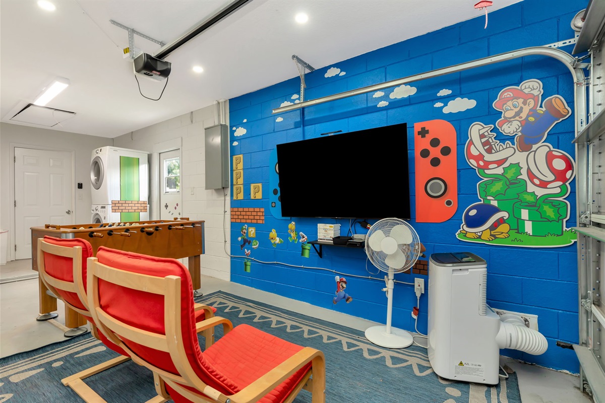 Game Room with Fooseball and Smart TV and a WII