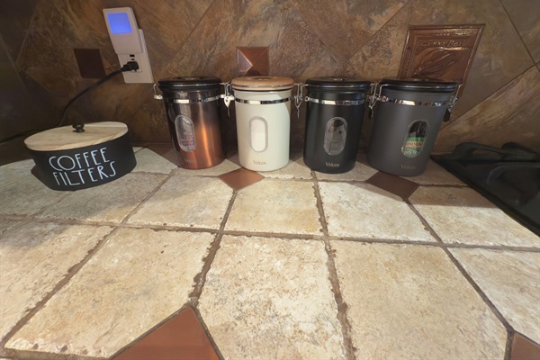 Wake up happy! Complimentary Coffee, Tea, Cocoa (and sugar) is waiting for you 