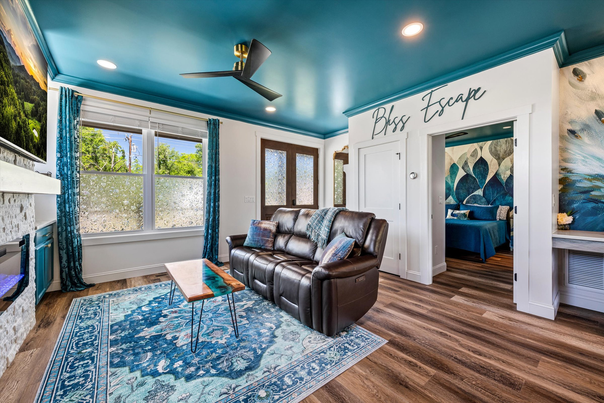 The living room invites you to settle in with a movie, a good book, or simply each other's company.