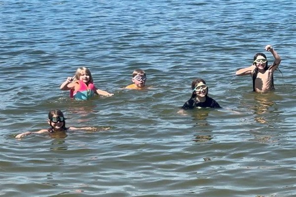 Swimming on a hot summer day!