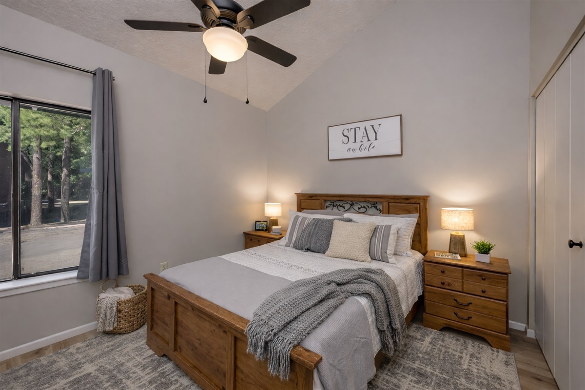 Spacious bedroom designed for deep rest after big mountain days.