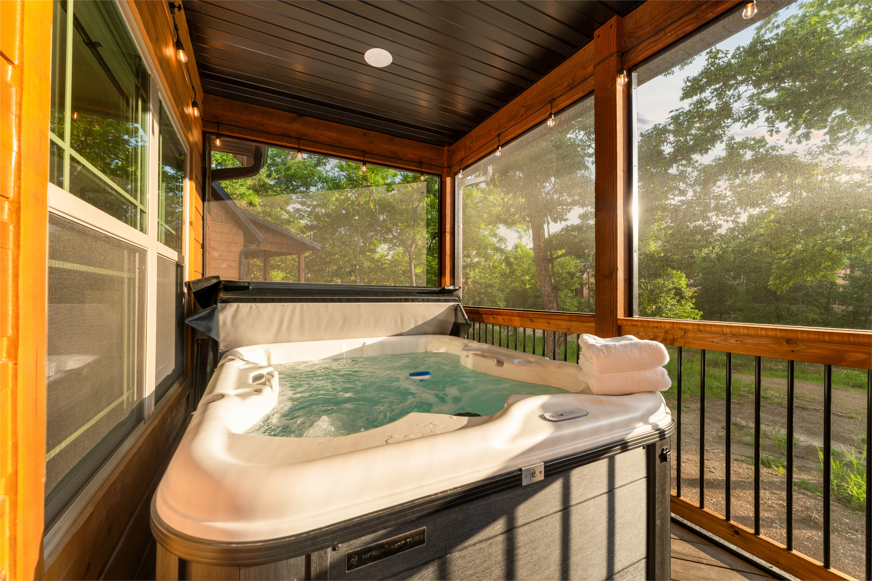 Watch the sky turn pink from the hot tub as the day winds down.