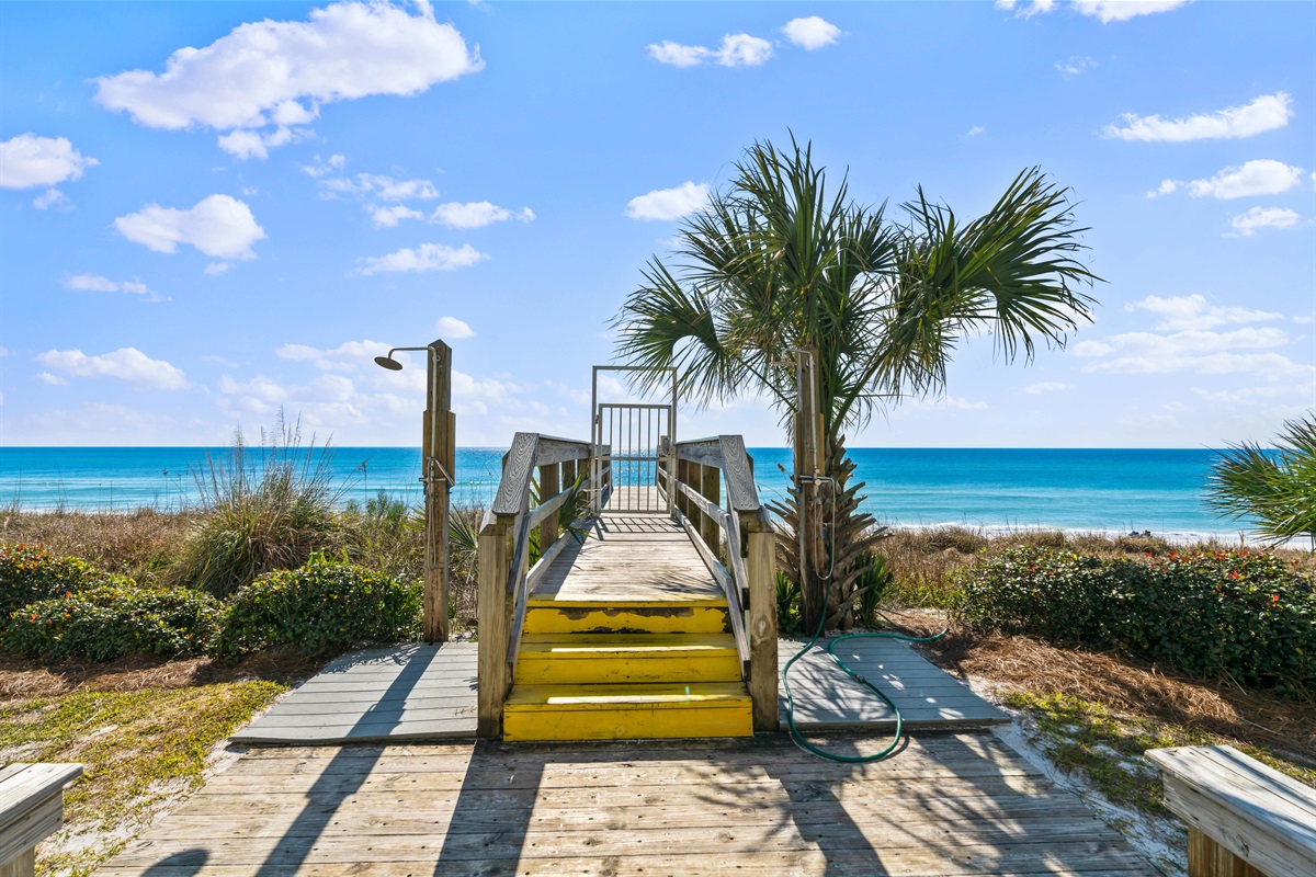 Walk down to Beach and Gulf