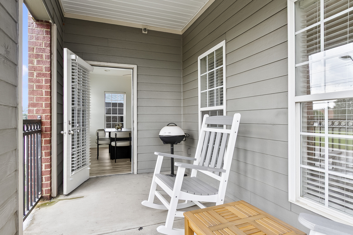 Private porch and electric grill