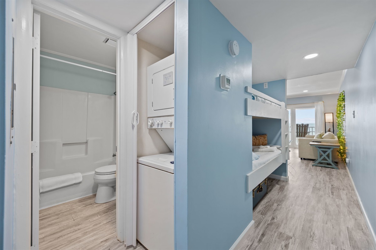 Convenient washer and dryer right in the unit for longer stays