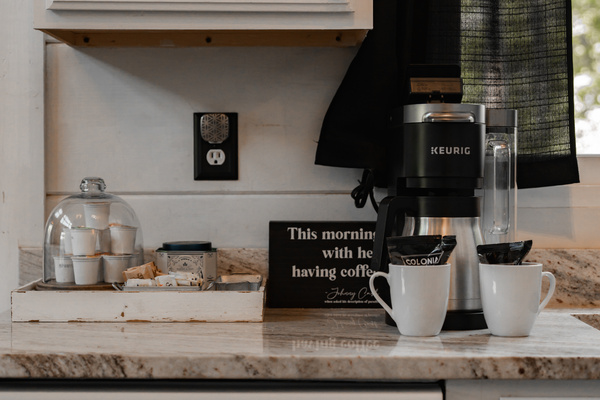 Coffee bar starter kit. Bring your own favorite coffee and tea to make the mornings perfect! | 1st Floor | Kitchen
