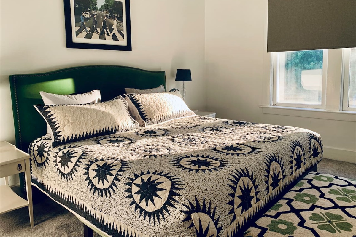 Blackout shade for uninterrupted sleep, balanced with beautiful natural light by day — calm, bright, and cozy. Thoughtfully layered temperature-control options support year-round comfort.