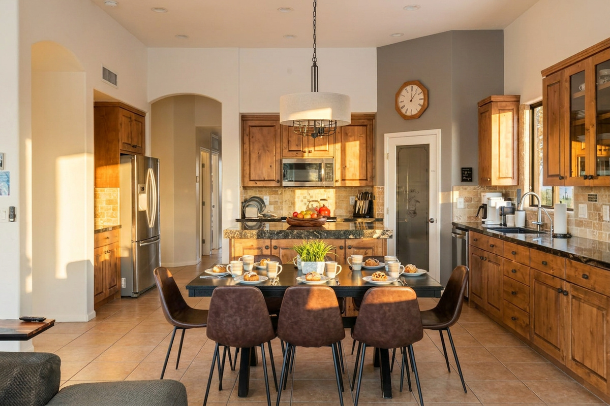 Cook, entertain or just relax in the huge, well appointed kitchen at Sunset Trails.