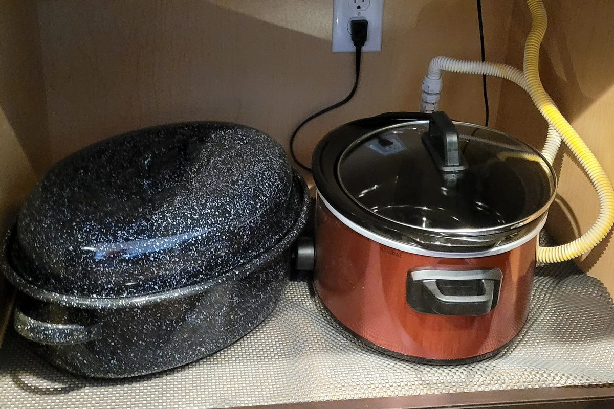 A crock pot and a roasting pan are a must when feeding a large group