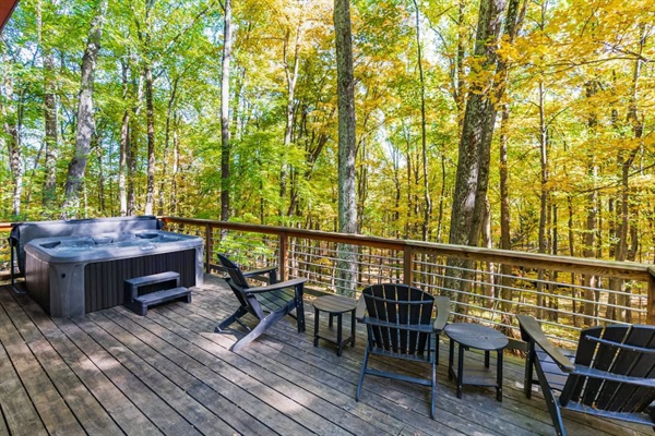 Enjoy the serenity of nature from the deck.
