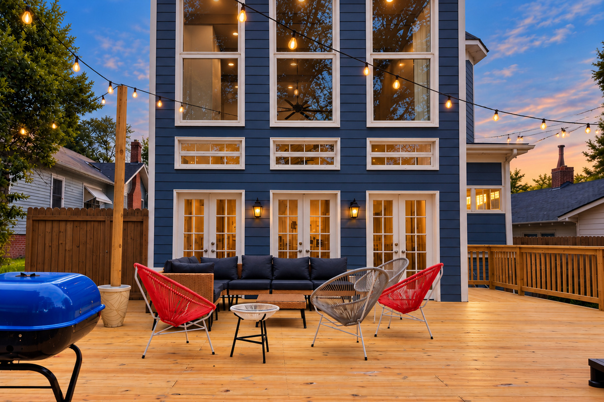 Enjoy vibrant Atlanta sunsets from the private back deck