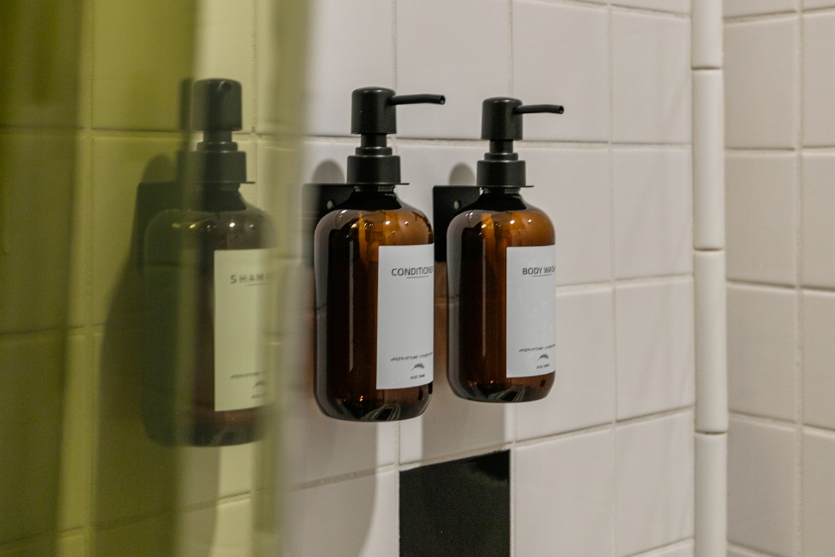 Each bathroom is stocked with shampoo, conditioner, and body wash, so you can pack light and still have the essentials covered. Thoughtful touches like this make your stay simple and stress-free.